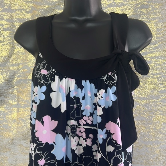 Jessica Petite Black Floral Print Sleeveless Top Size M - Picture 3 of 12